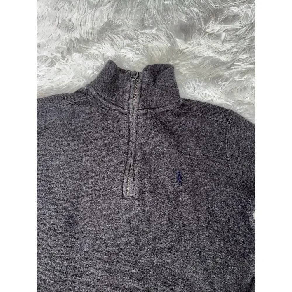 Ralph Lauren Boys 8 Classic 1/4 Zip Charcoal Top. Comf, Exc. Quality